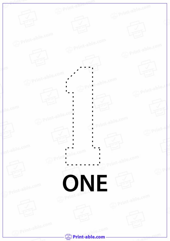 Number One Printable