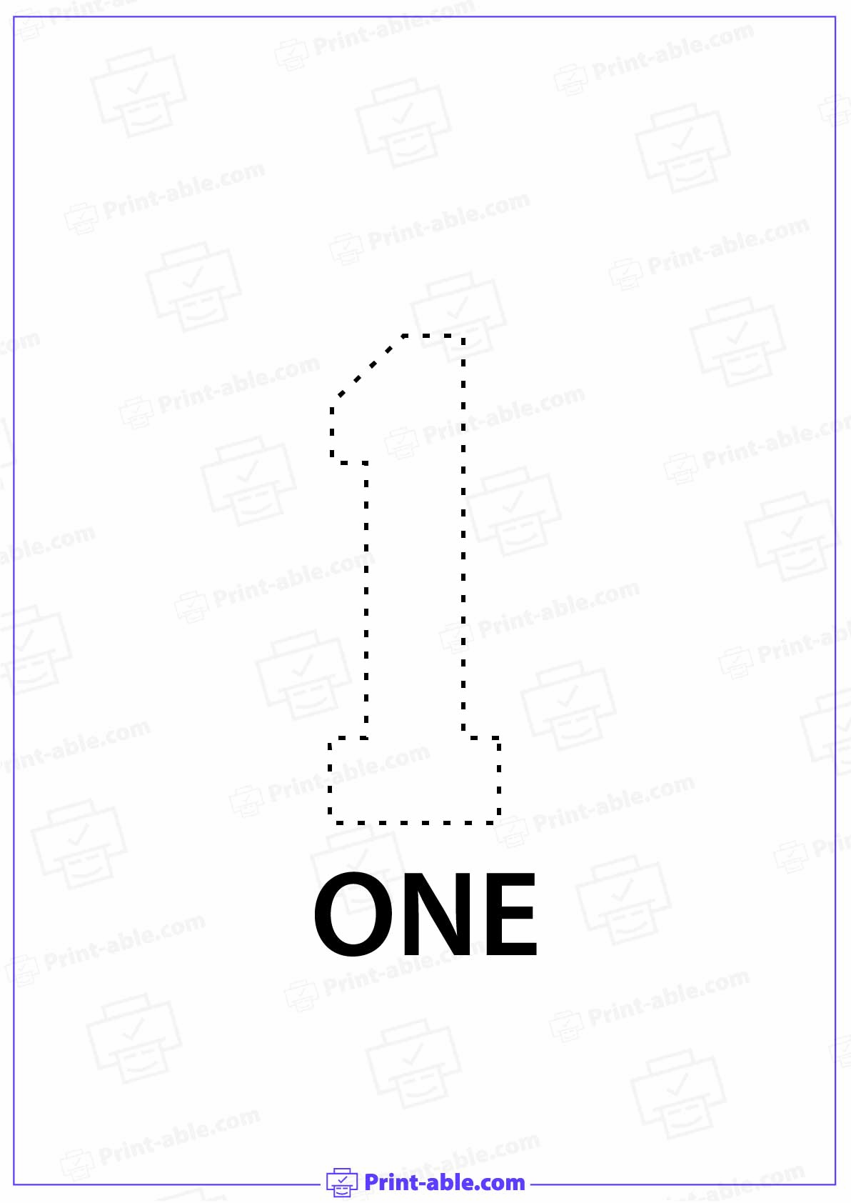 Number One Printable