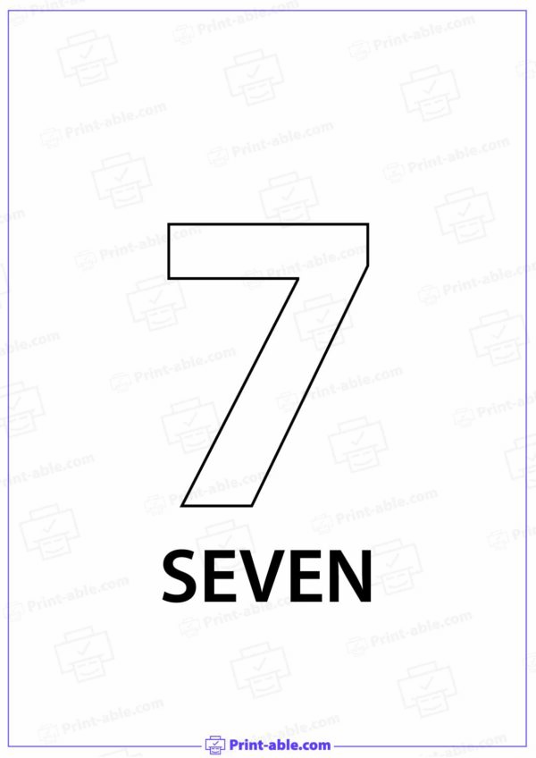 Number Seven Printable 3523