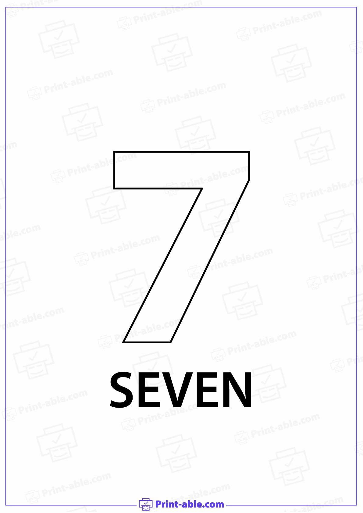 Number Seven Printable 3523