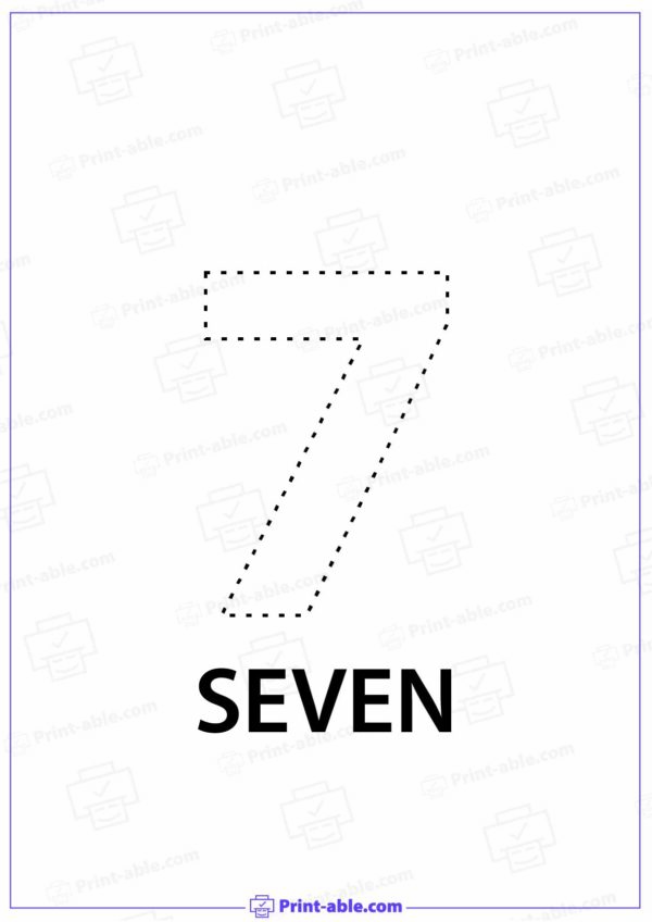 Number Seven Printable 3524