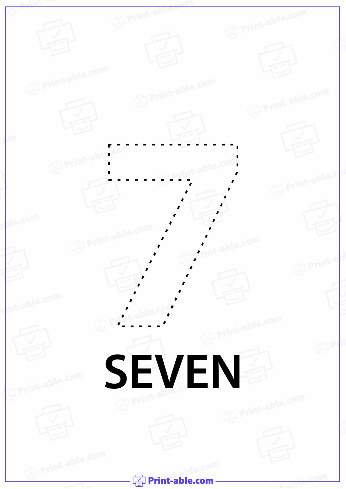 Number Seven Printable 3524