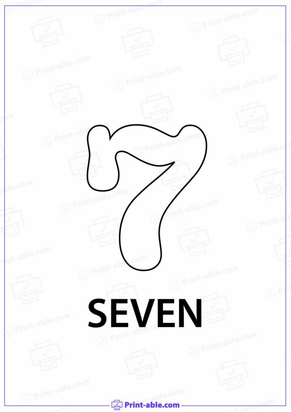 Number Seven Printable 3525
