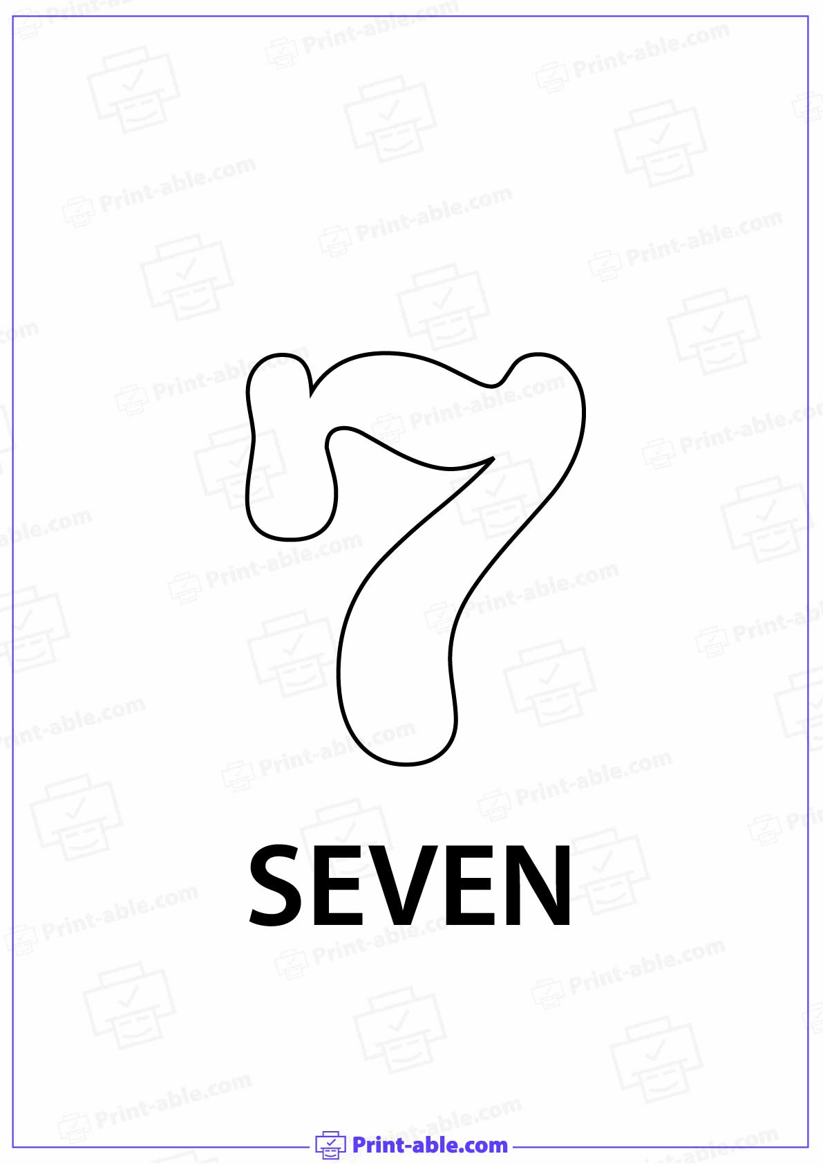 Number Seven Printable 3525