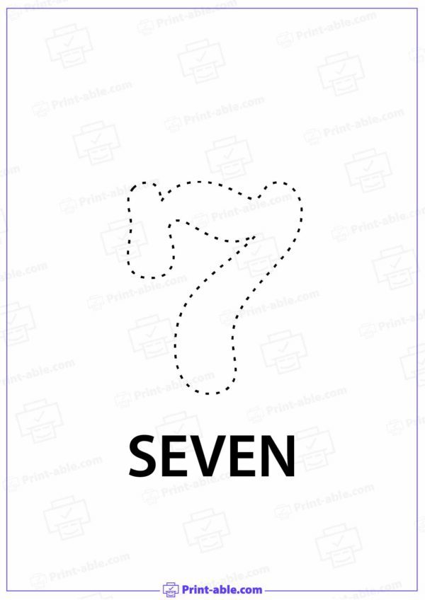 Number Seven Printable 3526
