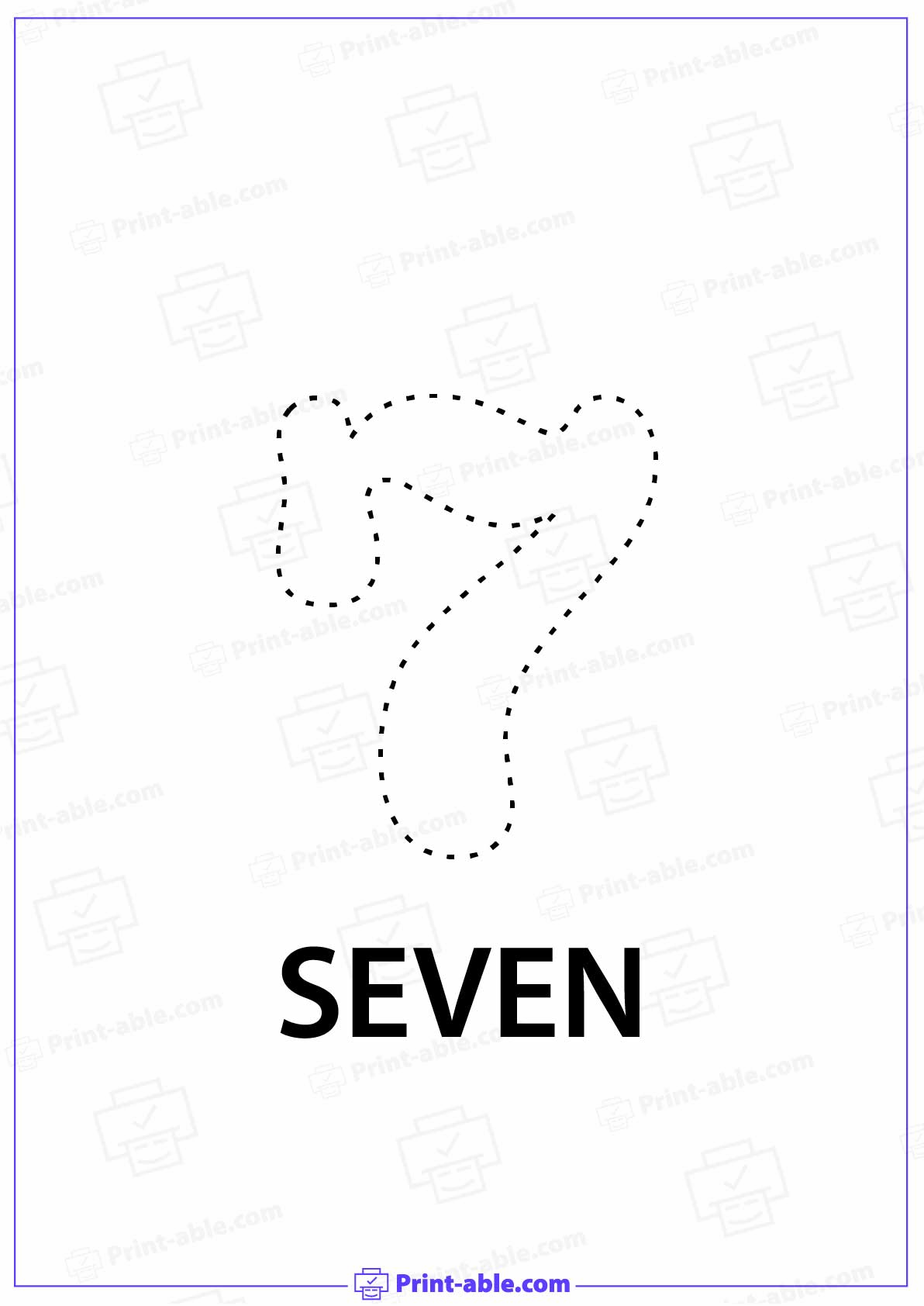 Number Seven Printable 3526