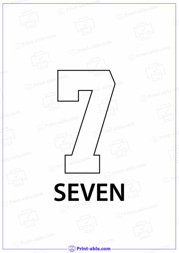 Number Seven Printable 3527