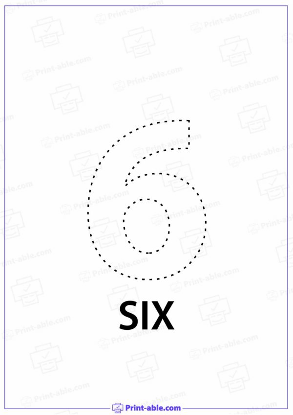 Number Six Printable 3518