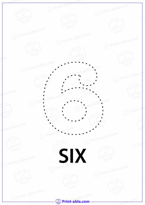 Number Six Printable 3520