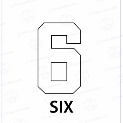 Number Six Printable 3521