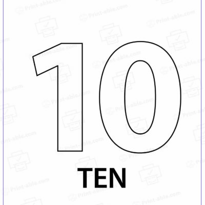 Number Ten Printable 2606