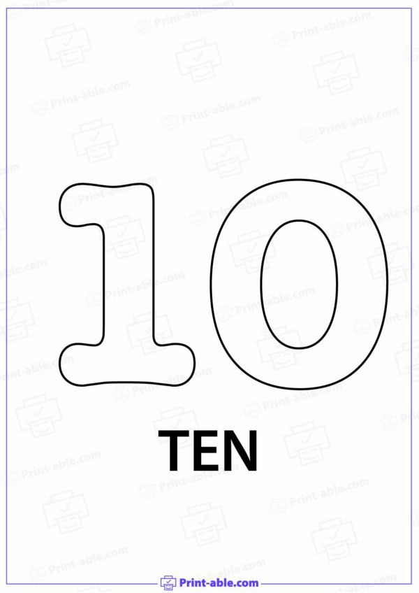 Number Ten Printable 2608