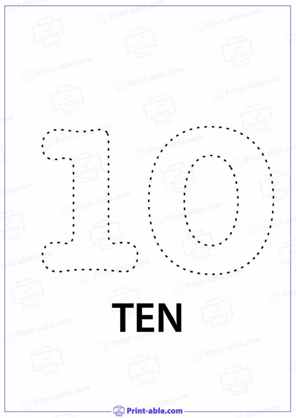 Number Ten Printable 2609