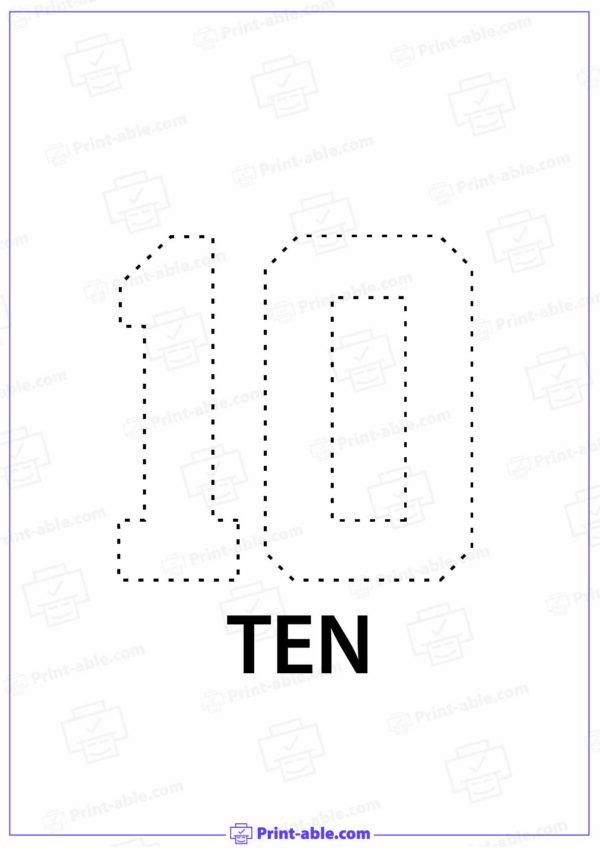 Number Ten Printable 2611