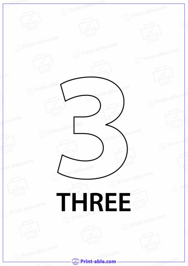 Number Three Printable Free Download