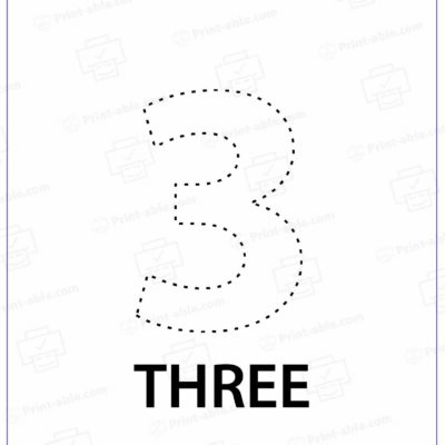 Number Three Printable Free Download