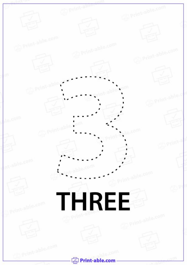 Number Three Printable Free Download