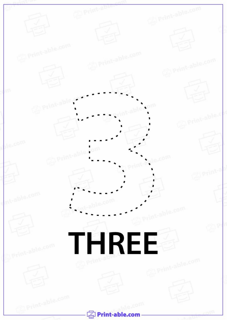 Number Three Printable Free Download