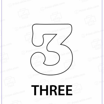 Number Three Printable Free Download