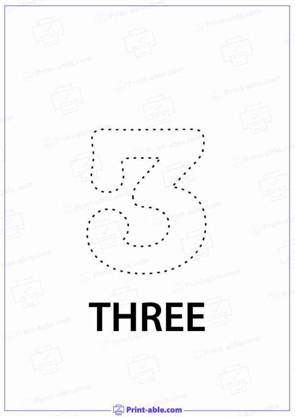 Number Three Printable Free Download