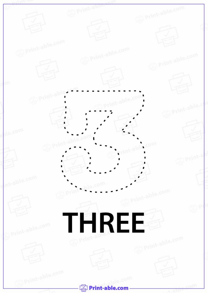 Number Three Printable Free Download