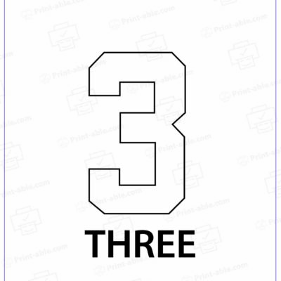 Number Three Printable Free Download