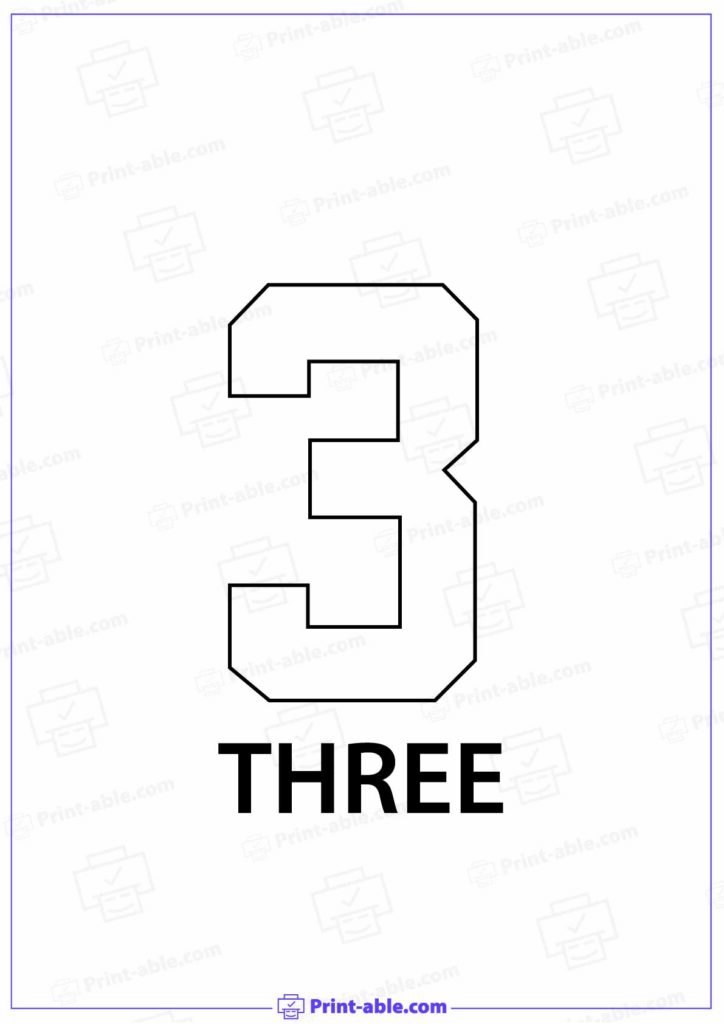 Number Three Printable Free Download