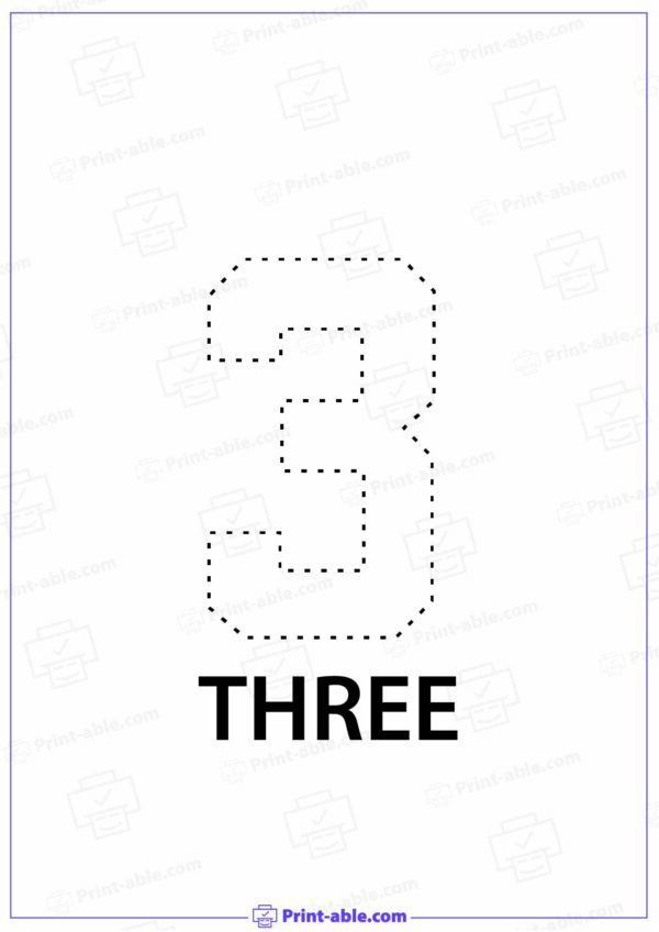 Number Three Printable Free Download