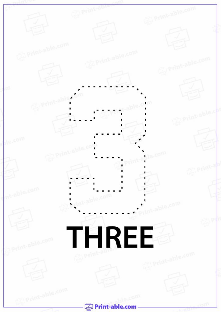 Number Three Printable Free Download