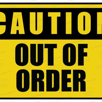 Out Of Order Sign Printable