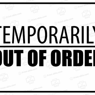 Out Of Order Sign Printable