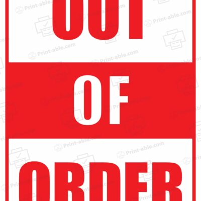 Out Of Order Sign Printable