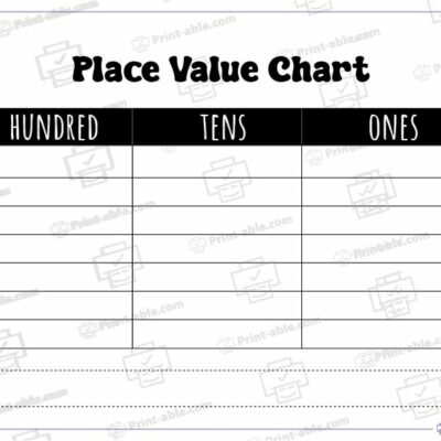 Place Value Chart Printable