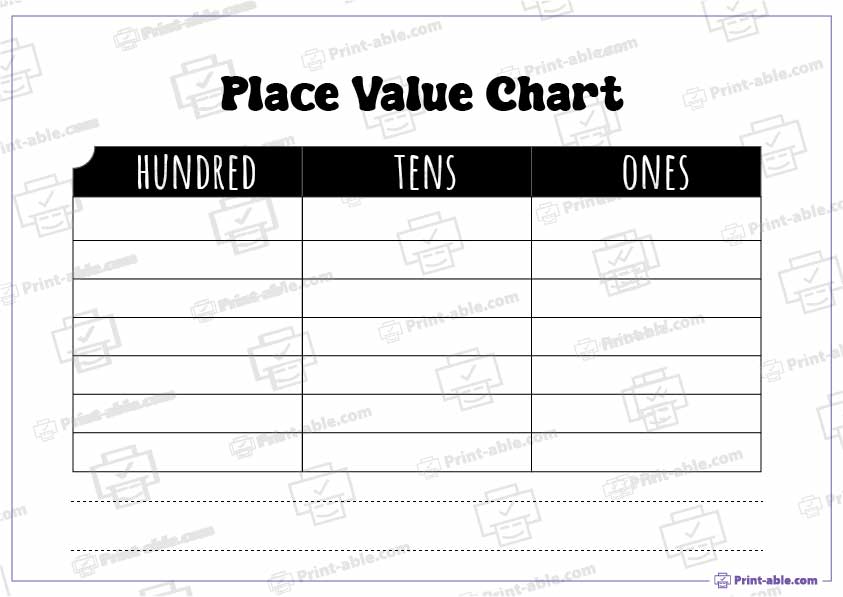 Place Value Chart Printable