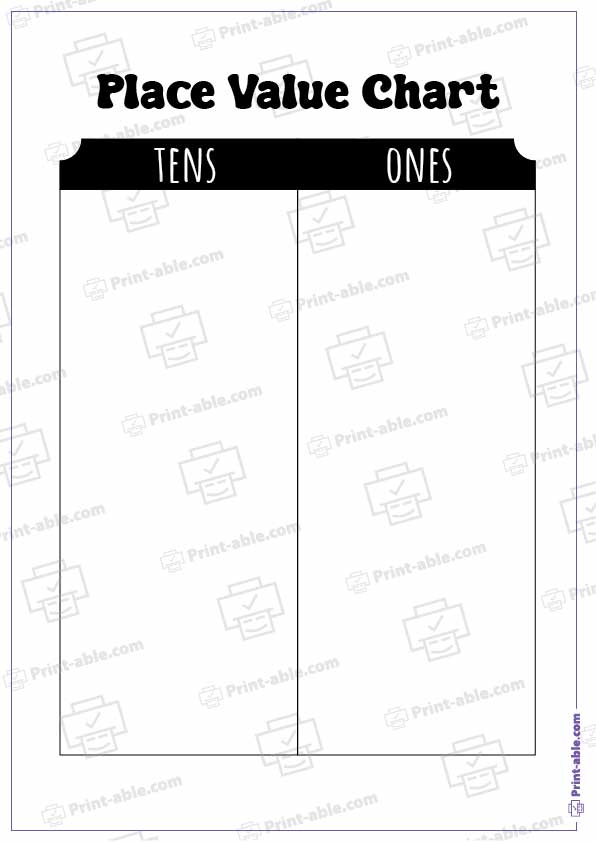 Place Value Chart Printable