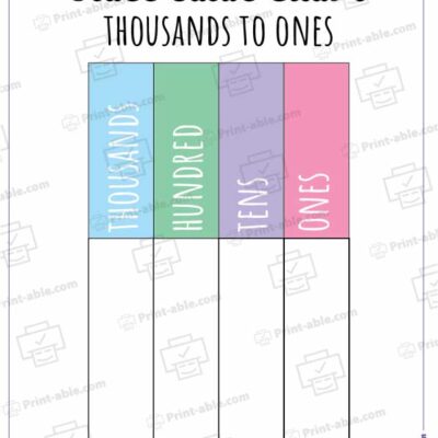 Place Value Chart Printable