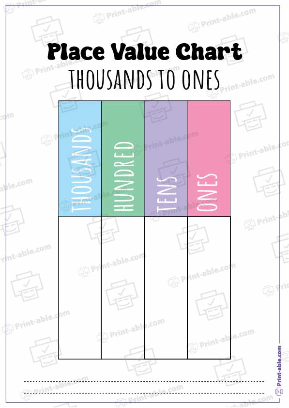 Place Value Chart Printable