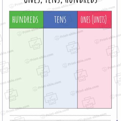 Place Value Chart Printable