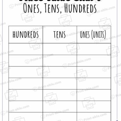 Place Value Chart Printable