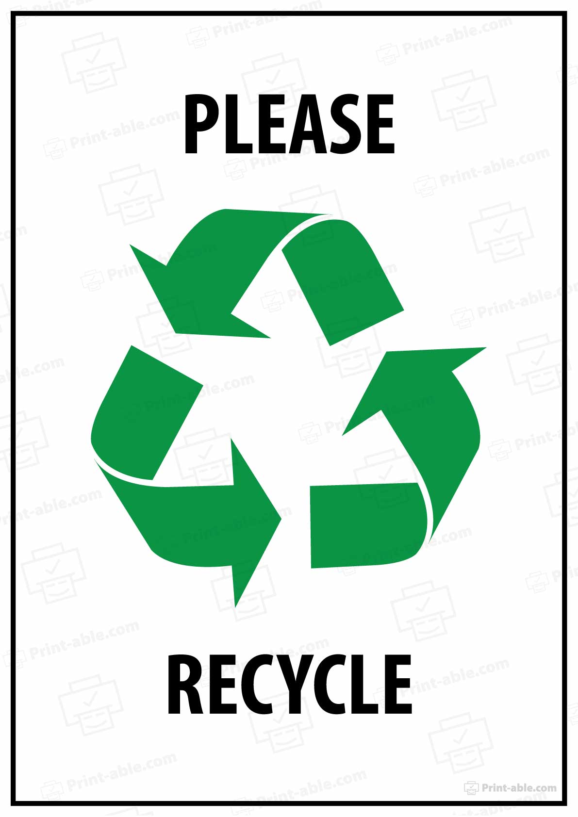 Recycle Sign Printable