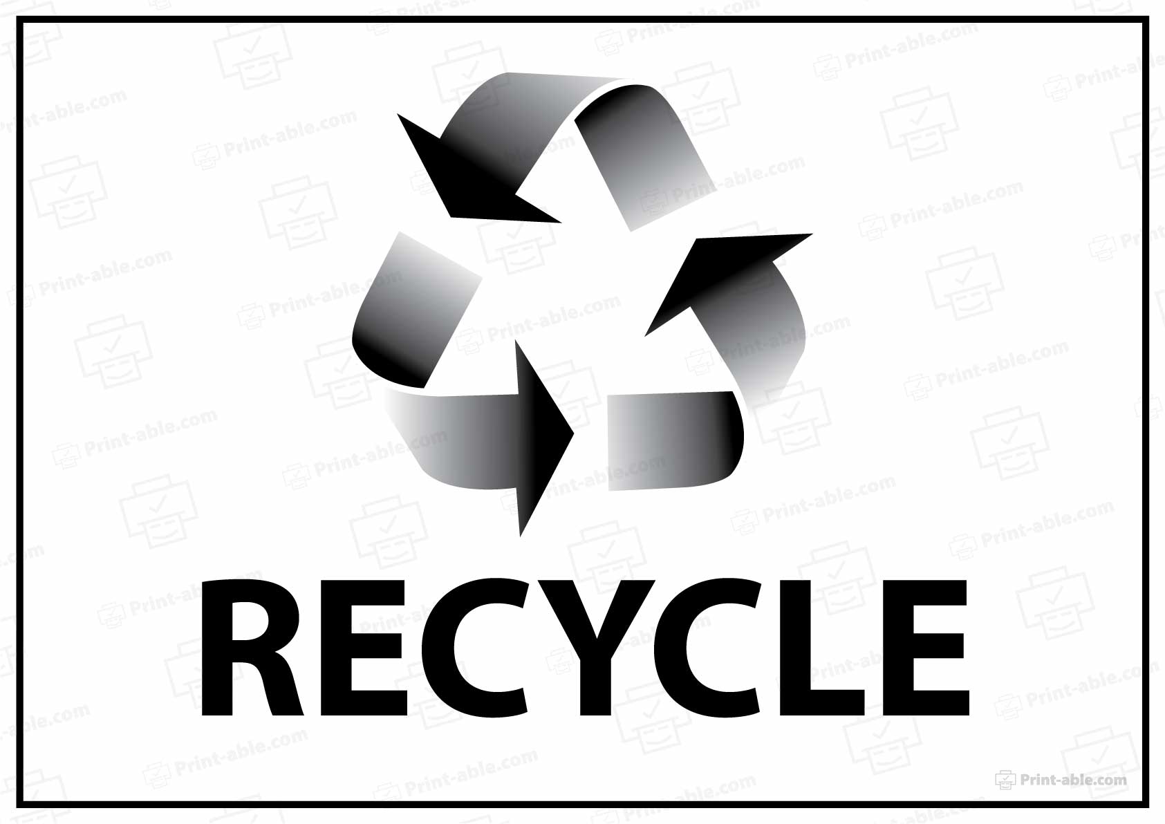 Recycle Sign Printable