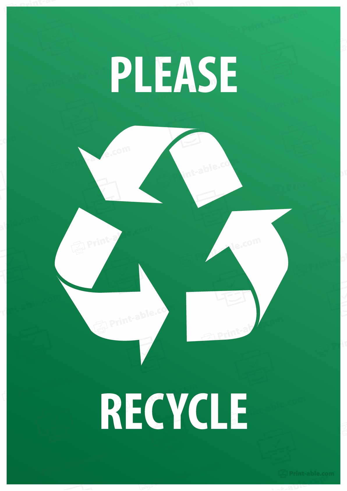 Recycle Sign Printable