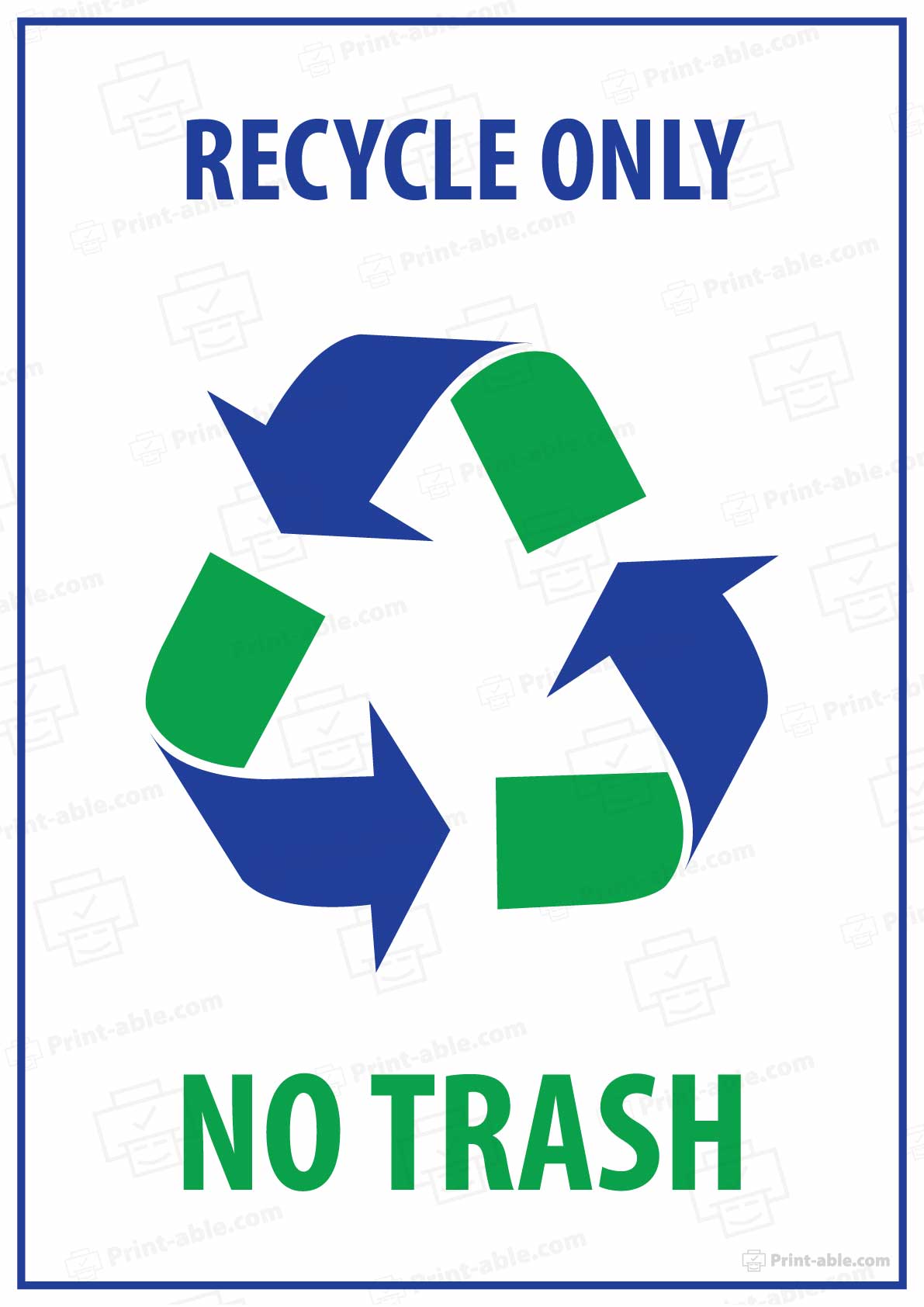 Recycle Sign Printable