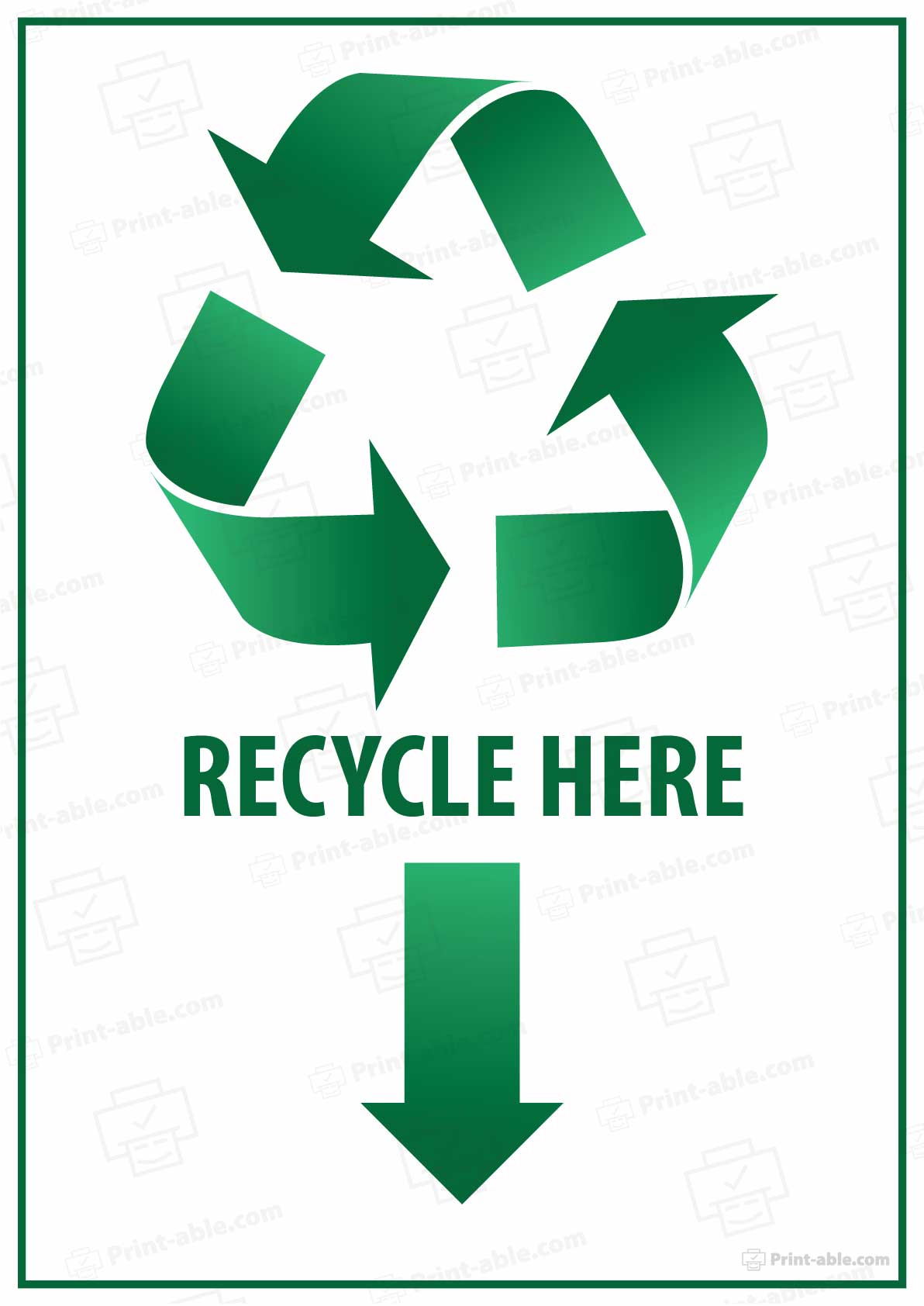 Recycle Sign Printable