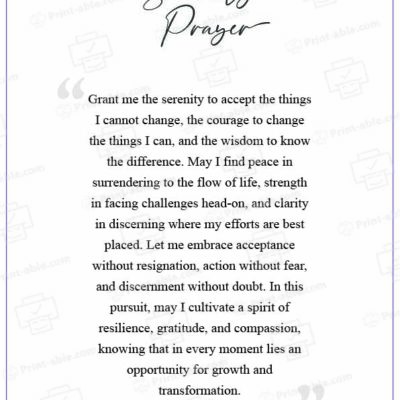 Serenity Prayer Printable
