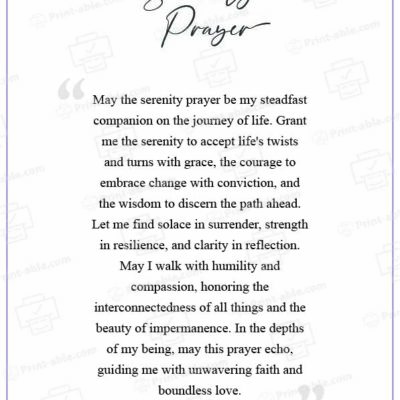 Serenity Prayer Printable