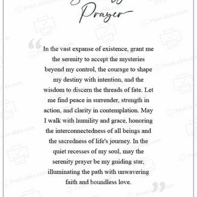 Serenity Prayer Printable