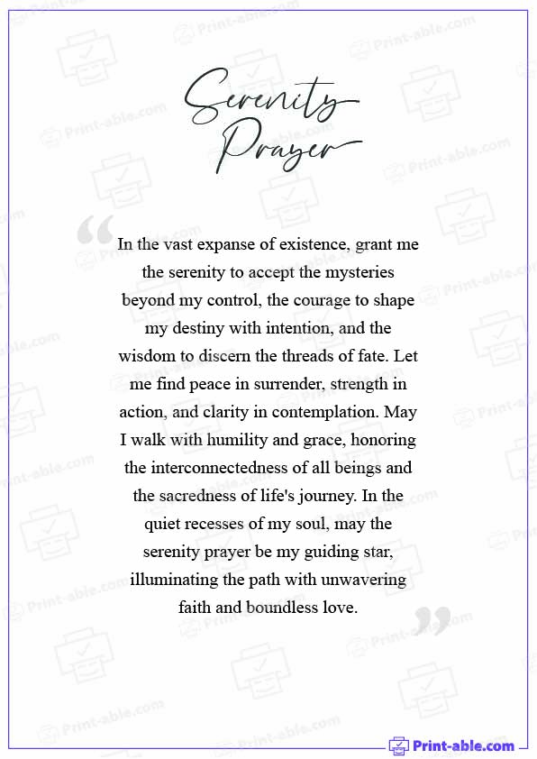 Serenity Prayer Printable