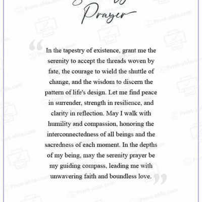 Serenity Prayer Printable