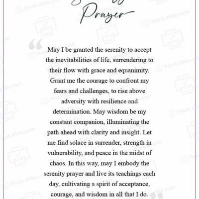 Serenity Prayer Printable